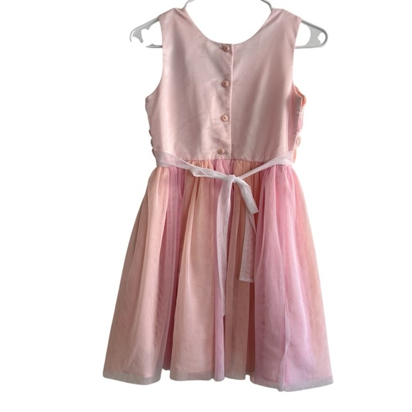 Jona Michelle Pink Floral Rosette Dress Sleeveless Girls 10 - Picture 3 of 7